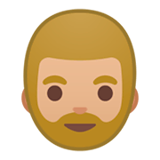🧔🏼 Emoji Mann: mittelhelle Hautfarbe, Bart Google Android 9.0.