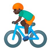 Émoji 🚴🏿 Cycliste : Peau Foncée sur Google Android 9.0.