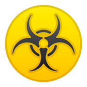 Emoji ☣️ Simbolo Del Rischio Biologico su Google Android 9.0.