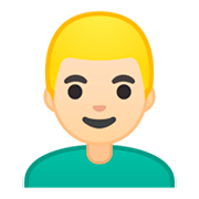 👱🏻‍♂️ Emoji Hombre Rubio: Tono De Piel Claro en Google Android 9.0.