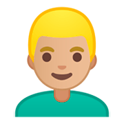 Emoji 👱🏼‍♂️ Uomo Biondo: Carnagione Abbastanza Chiara su Google Android 9.0.