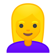👱‍♀️ Emoji Frau: blond Google Android 9.0.