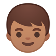 Emoji 👦🏽 Bambino: Carnagione Olivastra su Google Android 9.0.