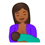 🤱🏾 Emoji Amamentando: Pele Morena Escura na Google Android 9.0.