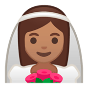 👰🏽 Emoji Noiva: Pele Morena na Google Android 9.0.