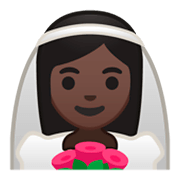 👰🏿 Emoji Person mit Schleier: dunkle Hautfarbe Google Android 9.0.