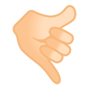 Emoji 🤙🏻 Mano Con Gesto Di Chiamata: Carnagione Chiara su Google Android 9.0.