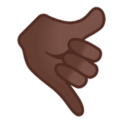 Emoji 🤙🏿 Mano Con Gesto Di Chiamata: Carnagione Scura su Google Android 9.0.