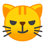 Emoji 😼 Gatto Con Sorriso Sarcastico su Google Android 9.0.