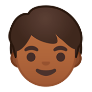🧒🏾 Emoji Criança: Pele Morena Escura na Google Android 9.0.