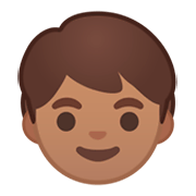 🧒🏽 Emoji Kind: mittlere Hautfarbe Google Android 9.0.
