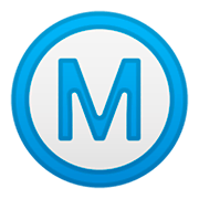 Ⓜ️ Emoji Buchstabe „M“ in Kreis Google Android 9.0.