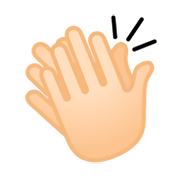 Emoji 👏🏻 Mani Che Applaudono: Carnagione Chiara su Google Android 9.0.