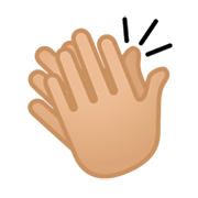 👏🏼 Emoji Mãos Aplaudindo: Pele Morena Clara na Google Android 9.0.