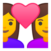 👩‍❤️‍👩 Emoji Liebespaar: Frau, Frau Google Android 9.0.