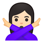 🙅🏻 Emoji Pessoa Fazendo Gesto De «não»: Pele Clara na Google Android 9.0.