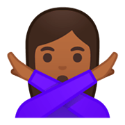 Emoji 🙅🏾 Persona Che Fa Segno Di No: Carnagione Abbastanza Scura su Google Android 9.0.