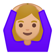 🙆🏼 Emoji Pessoa Fazendo Gesto De «OK»: Pele Morena Clara na Google Android 9.0.