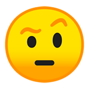 Emoji 🤨 Faccia Con Sopracciglia Alzate su Google Android 9.0.