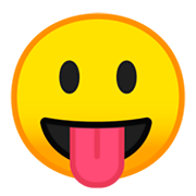 😛 Emoji Gesicht mit herausgestreckter Zunge Google Android 9.0.