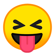 😝 Emoji Gesicht mit herausgestreckter Zunge und zusammengekniffenen Augen Google Android 9.0.