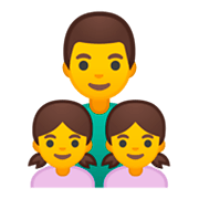 👨‍👧‍👧 Emoji Familie: Mann, Mädchen und Mädchen Google Android 9.0.