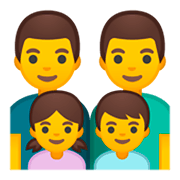 Émoji 👨‍👨‍👧‍👦 Famille : Homme, Homme, Fille Et Garçon sur Google Android 9.0.