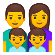 👨‍👩‍👦‍👦 Emoji Familie: Mann, Frau, Junge und Junge Google Android 9.0.