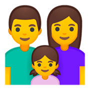 👨‍👩‍👧 Emoji Familia: Hombre, Mujer, Niña en Google Android 9.0.