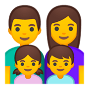 Emoji 👨‍👩‍👧‍👦 Famiglia: Uomo, Donna, Bambina E Bambino su Google Android 9.0.