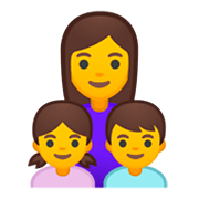 👩‍👧‍👦 Emoji Familie: Frau, Mädchen und Junge Google Android 9.0.