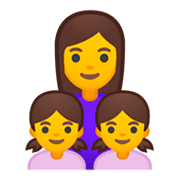 👩‍👧‍👧 Emoji Família: Mulher, Menina E Menina na Google Android 9.0.