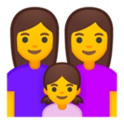👩‍👩‍👧 Emoji Familie: Frau, Frau und Mädchen Google Android 9.0.