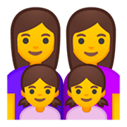 👩‍👩‍👧‍👧 Emoji Familie: Frau, Frau, Mädchen und Mädchen Google Android 9.0.