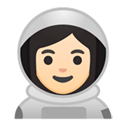 Émoji 👩🏻‍🚀 Astronaute Femme : Peau Claire sur Google Android 9.0.