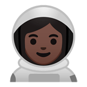 Émoji 👩🏿‍🚀 Astronaute Femme : Peau Foncée sur Google Android 9.0.
