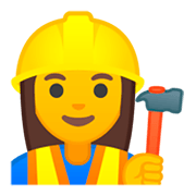 👷‍♀️ Emoji Bauarbeiterin Google Android 9.0.