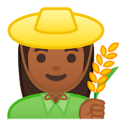 Émoji 👩🏾‍🌾 Fermière : Peau Mate sur Google Android 9.0.