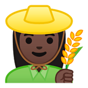 👩🏿‍🌾 Emoji Agricultora: Tono De Piel Oscuro en Google Android 9.0.