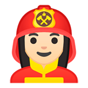 👩🏻‍🚒 Emoji Bombeira: Pele Clara na Google Android 9.0.