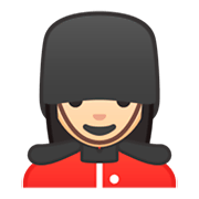 💂🏻‍♀️ Emoji Wachfrau: helle Hautfarbe Google Android 9.0.