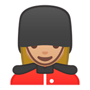 💂🏼‍♀️ Emoji Wachfrau: mittelhelle Hautfarbe Google Android 9.0.