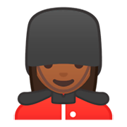 💂🏾‍♀️ Emoji Wachfrau: mitteldunkle Hautfarbe Google Android 9.0.