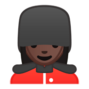 Émoji 💂🏿‍♀️ Garde Femme : Peau Foncée sur Google Android 9.0.