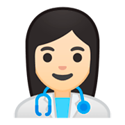 👩🏻‍⚕️ Emoji Mulher Profissional Da Saúde: Pele Clara na Google Android 9.0.
