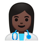 Emoji 👩🏿‍⚕️ Operatrice Sanitaria: Carnagione Scura su Google Android 9.0.