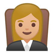 Emoji 👩🏼‍⚖️ Giudice Donna: Carnagione Abbastanza Chiara su Google Android 9.0.