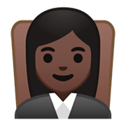 👩🏿‍⚖️ Emoji Juíza: Pele Escura na Google Android 9.0.