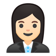 Émoji 👩🏻‍💼 Employée De Bureau : Peau Claire sur Google Android 9.0.