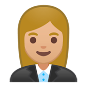 👩🏼‍💼 Emoji Funcionária De Escritório: Pele Morena Clara na Google Android 9.0.
